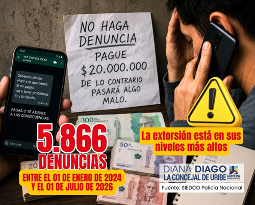 En este momento estás viendo DIANA DIAGO DENUNCIA QUE LA EXTORSIÓN ALCANZÓ SUS NIVELES MÁS ALTOS EN LA ÚLTIMA DÉCADA DURANTE LA ADMINISTRACIÓN GALÁN