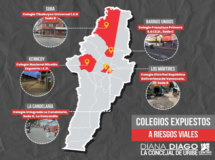 En este momento estás viendo DIANA DIAGO DENUNCIA QUE ESTUDIANTES DE CINCO COLEGIOS DE BOGOTÁ ESTÁN EXPUESTOS A RIESGOS VIALES POR FALTA DE MEDIDAS DE SEGURIDAD