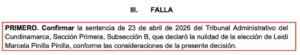LA JUSTICIA LE DA LA RAZÓN A LA CONCEJAL DIANA DIAGO: CONSEJO DE ESTADO CONFIRMA LA NULIDAD DEL NOMBRAMIENTO DE LA ALCALDESA LOCAL DE USME LEIDI PINILLA 