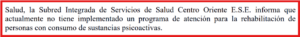 10.512 PERSONAS RECLAMAN PROGRAMAS DE REHABILITACIÓN, DENUNCIÓ LA CONCEJAL DIANA DIAGO